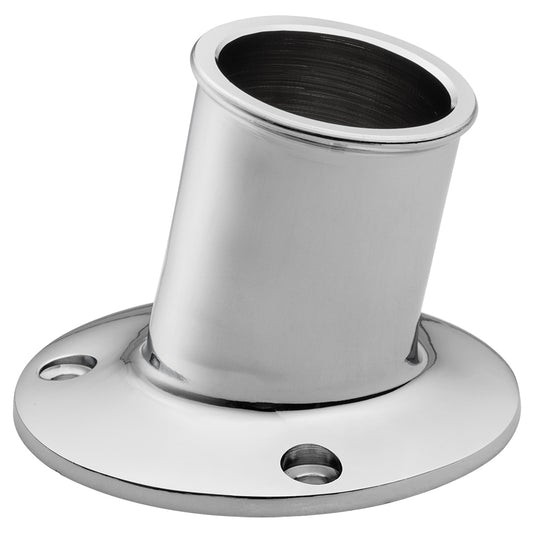 Whitecap Top-Mounted Flag Pole Socket - CP/Brass - 1-1/4" ID