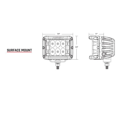 RIGID Industries D-SS Series PRO Spot Surface Mount - Pair - Black