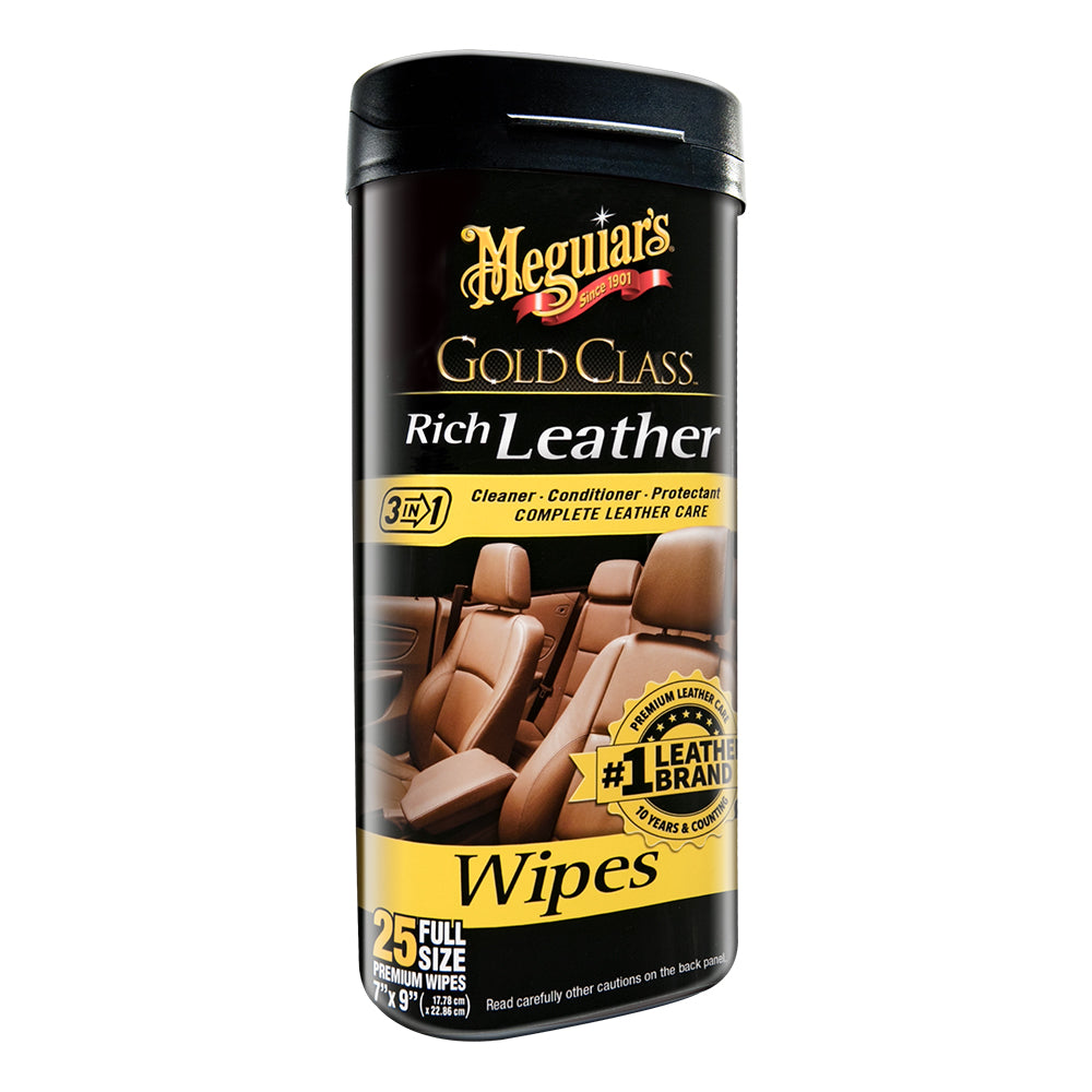 Meguiars Gold Class Rich Leather Cleaner  Conditioner Wipes