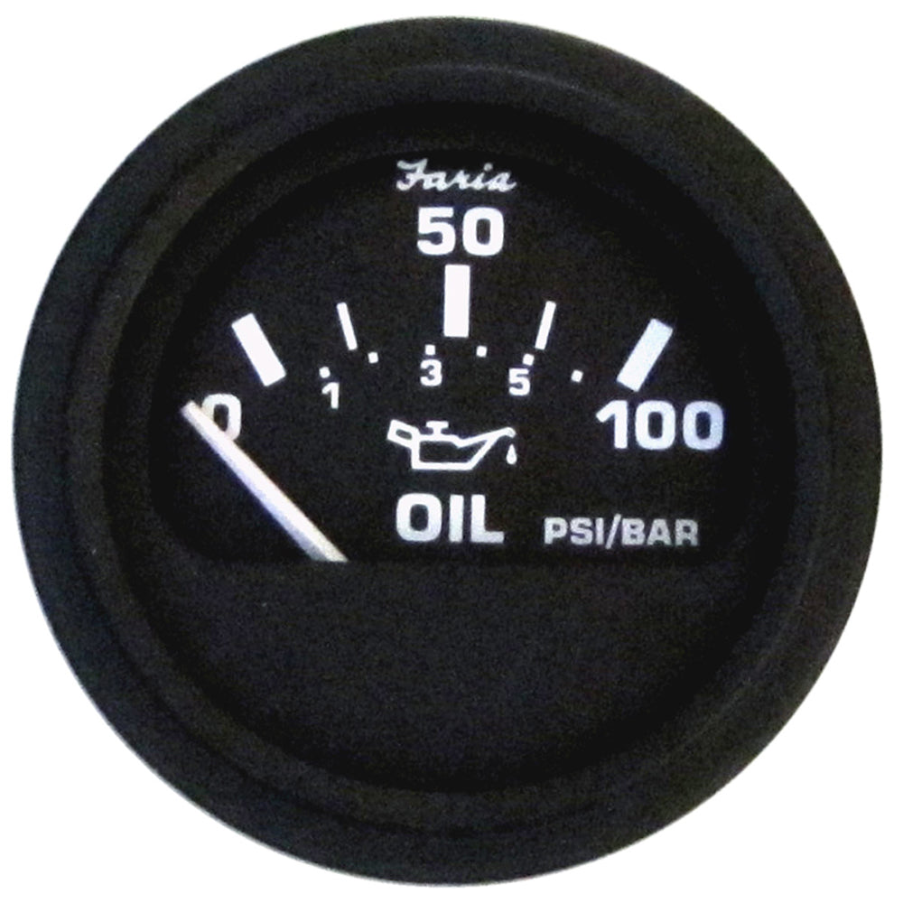 Faria Euro Black 2" Oil Pressure Gauge (100 PSI)