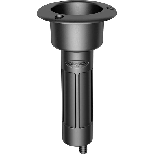 Mate Series Plastic 0 Rod  Cup Holder - Drain - Round Top - Black
