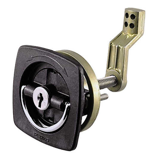 Perko Black Flush Lock - 2.5" x 2.5" w/Offset Cam Bar  Flexible Polymer Strike