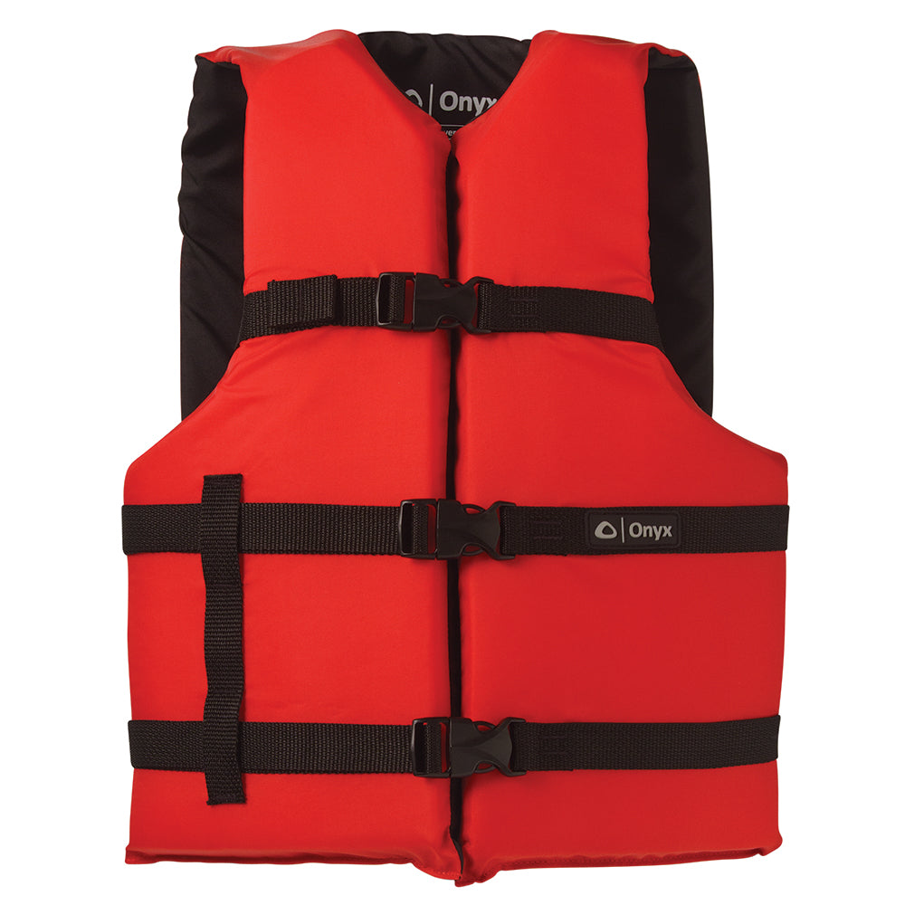 Onyx Nylon General Purpose Life Jacket - Adult Universal - Red