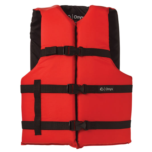 Onyx Nylon General Purpose Life Jacket - Adult Universal - Red