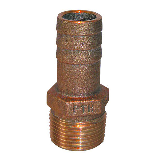 GROCO 1/2" NPT x 1/2" or 5/8" ID Bronze Pipe to Hose Straight Fitting