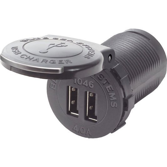 Blue Sea 1046 48V Dual USB Charger Socket Mount