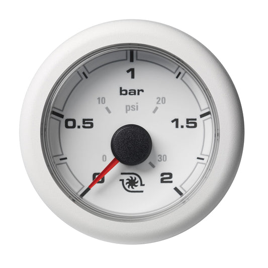 Veratron 52MM (2-1/16") OceanLink Boost Pressure Gauge - 2 Bar/30PSI - White Dial  Bezel