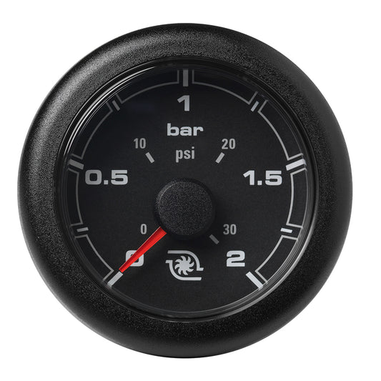 Veratron 52MM (2-1/16") OceanLink Boost Pressure Gauge - 2 Bar/30 PSI - Black Dial  Bezel