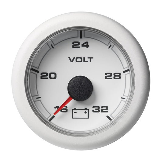 Veratron 52MM (2-1/16") OceanLink Battery Voltage Gauge - 16 to 32V - White Dial  Bezel