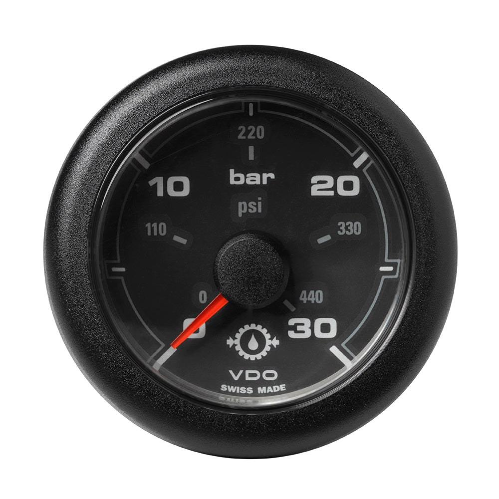 Veratron 52MM (2-1/16") OceanLink Transmission Oil Pressure Gauge - 30 Bar/440 PSI - Black Dial  Bezel