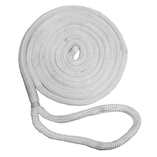 New England Ropes 3/8" Double Braid Dock Line - White - 15