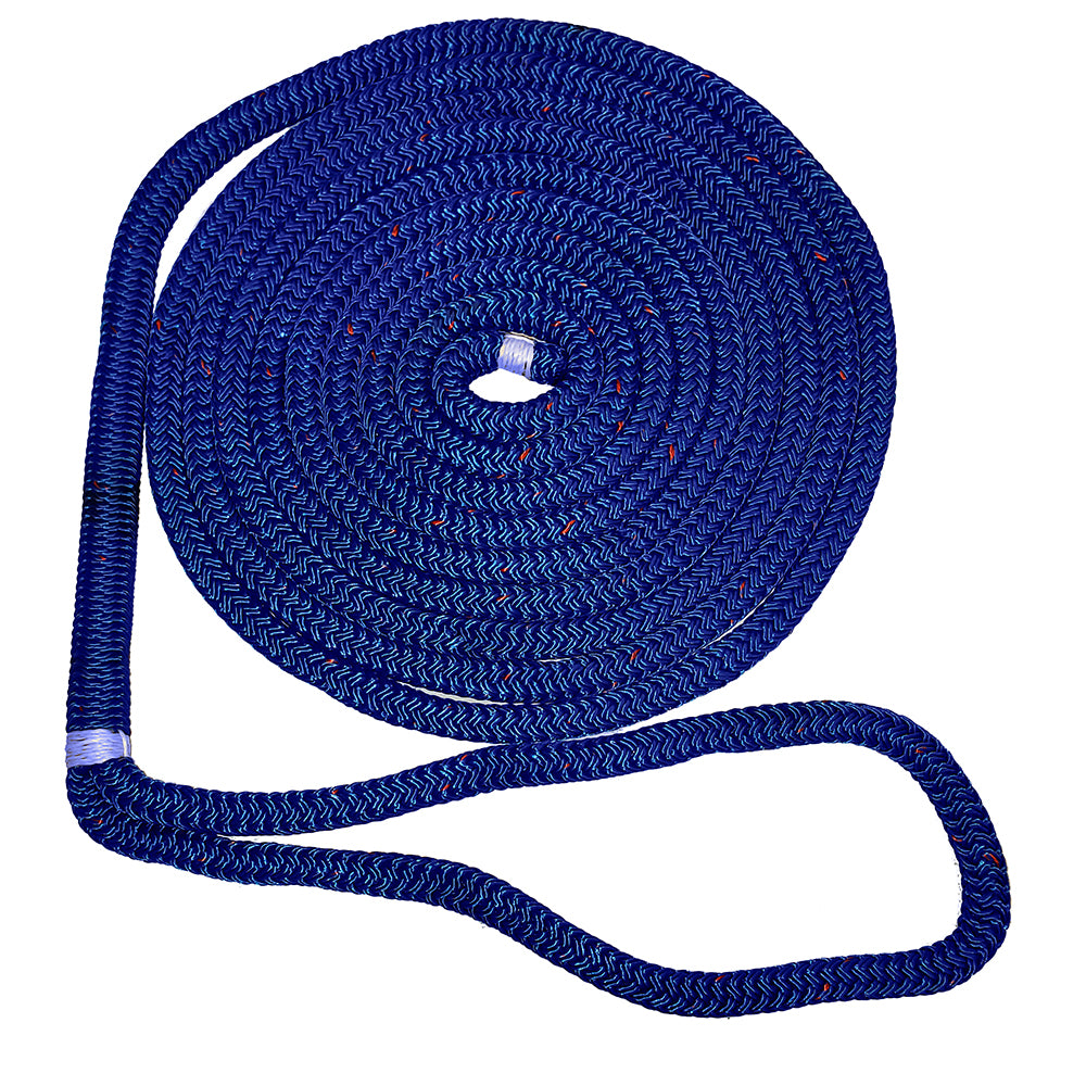 New England Ropes 1/2" Double Braid Dock Line - Blue w/Tracer - 15