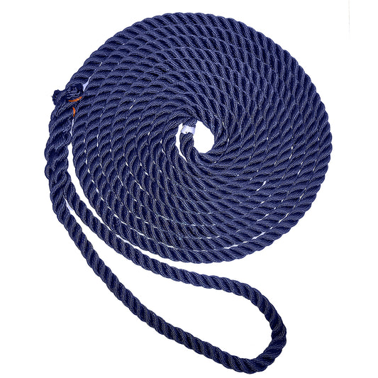 New England Ropes 3/8" Premium 3-Strand Dock Line - Navy Blue - 25