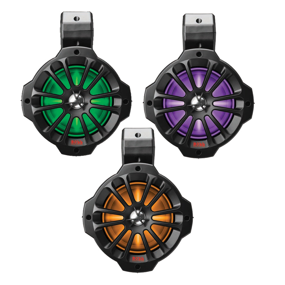 Boss Audio 6.5" B62RGB Amplified RGB Waketower Speakers - Matte Black - 750W