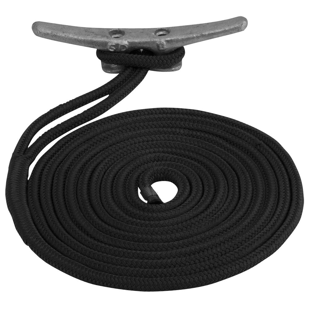 Sea-Dog Double Braided Nylon Dock Line - 3/8" x 15 - Black