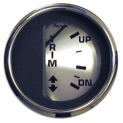 Faria Spun Silver 2" Trim Gauge f/Mercury/Mariner/Mercruiser/Volvo DP  Yamaha (01  Newer)