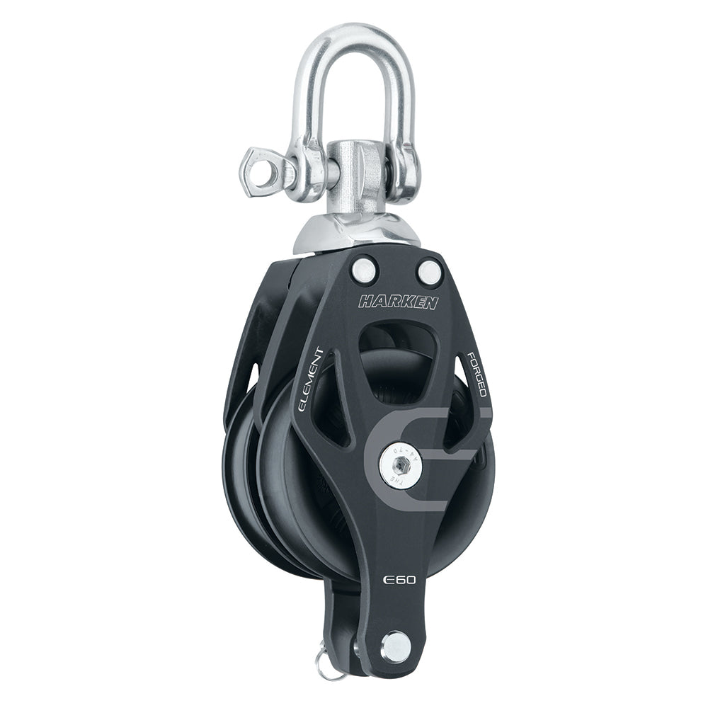 Harken 60mm Double Aluminum Element Block w/Swivel  Becket