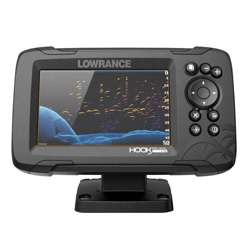 Lowrance HOOK Reveal 5 Chartplotter/Fishfinder w/SplitShot Transom Mount Transducer  US Inland Charts