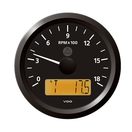 Veratron 3-3/8" (85 mm) ViewLine Tachometer - 0 to 6000 RPM - 8 to 32V - Black Dial  Triangle Bezel