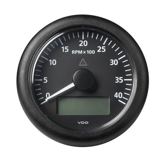 Veratron 3-3/8" (85MM) ViewLine Tach w/Multifunction Display - 0 to 4000 RPM - Black Dial  Bezel