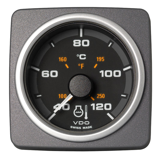 Veratron 52 MM (2-1/16") AcquaLink Coolant Temp Gauge 40 to120C - Black Dial  Bezel