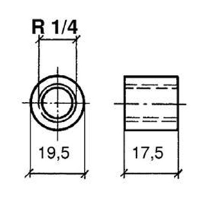 Veratron Pyrometer Sensor Threaded Bushing f/Welding to Manifold f/Thermocoupler Element