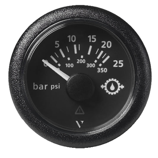 Veratron 52MM (2-1/16") ViewLine Transmission Oil Pressure 25 Bar/350 PSI - Black Dial  Round Bezel