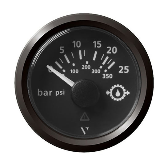 Veratron 52MM (2-1/16") ViewLine Transmission Oil Pressure 25 Bar/350 PSI - Black Dial  Triangular Bezel