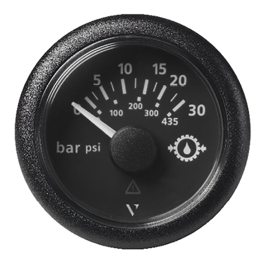 Veratron 52MM (2-1/16") ViewLine Transmission Oil Pressure 30 Bar/435 PSI - Black Dial  Round Bezel