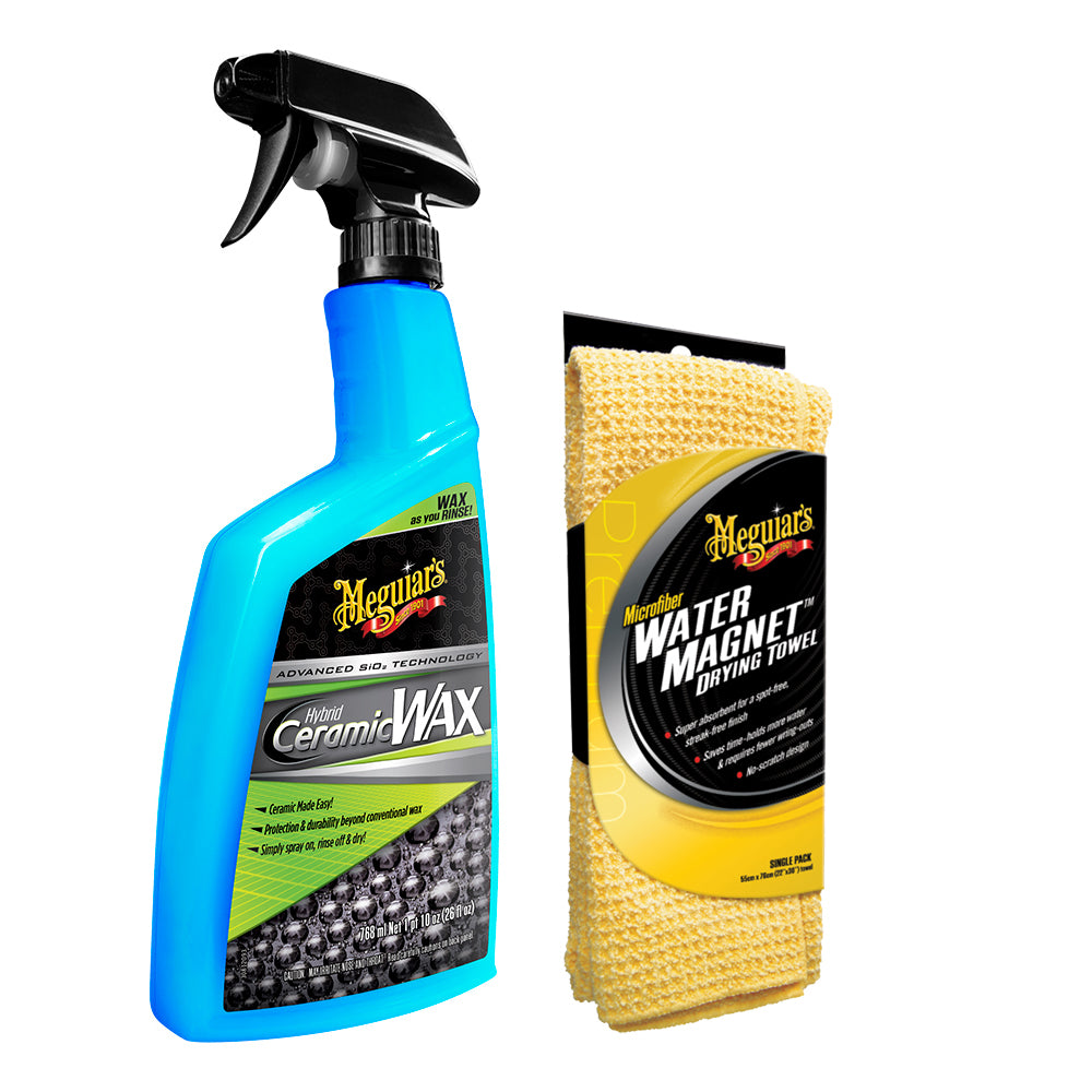 Meguiars Hybrid Ceramic Wax w/Water Magnet Microfiber Drying Towel - 22" x 30"