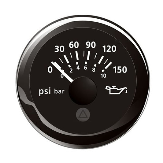 Veratron 52MM (2-1/16") ViewLine Oil Pressure Indicator 0 to 150 PSI - Black Dial  Round Bezel