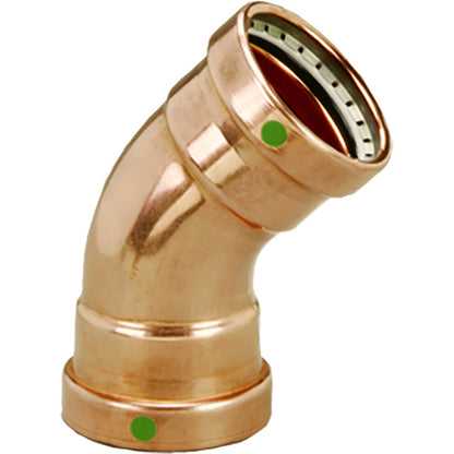 Viega ProPress 2-1/2" - 45 Copper Elbow - Double Press Connection - Smart Connect Technology