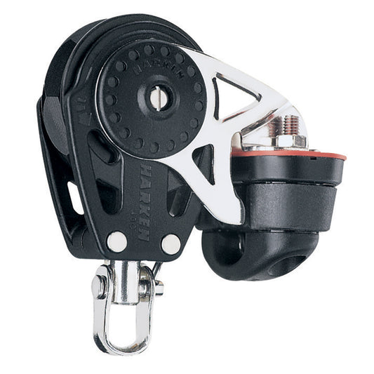 Harken 40mm Carbo Single Ratchet Block w/Swivel Becket  Cam Cleat