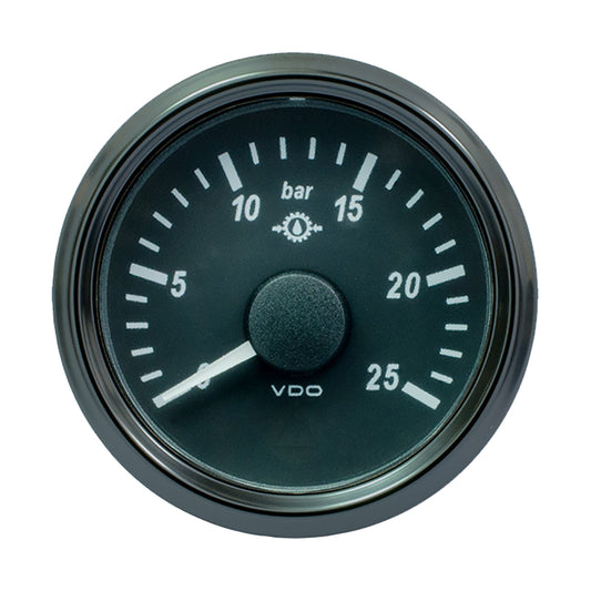 VDO SingleViu 52mm (2-1/16") Gear Oil Pressure Gauge - 25 Bar - 0-180 Ohm