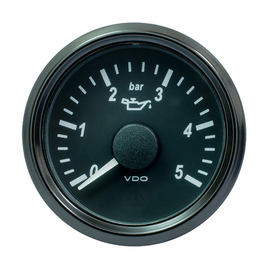 VDO SingleViu 52mm (2-1/16") Oil Pressure Gauge - 5 Bar - 0-180 Ohm