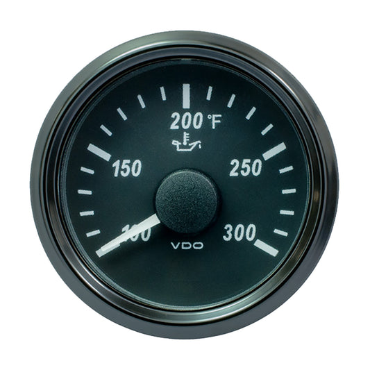 VDO SingleViu 52mm (2-1/16") Oil Temp. Gauge - 300 F - 322-18 Ohm