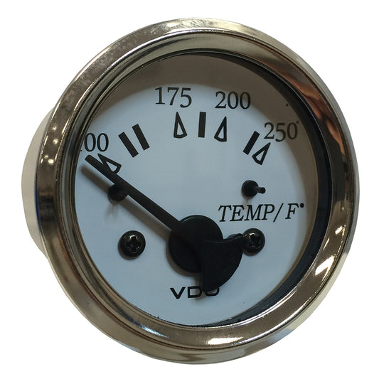 VDO Cockpit Marine 52MM (2-1/16") Water Temp. Gauge - 0-250F - White Dial/Chrome Bezel