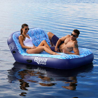 Aqua Leisure Ultra Cushioned Comfort Lounge Hawaiian Wave Print - 2-Person