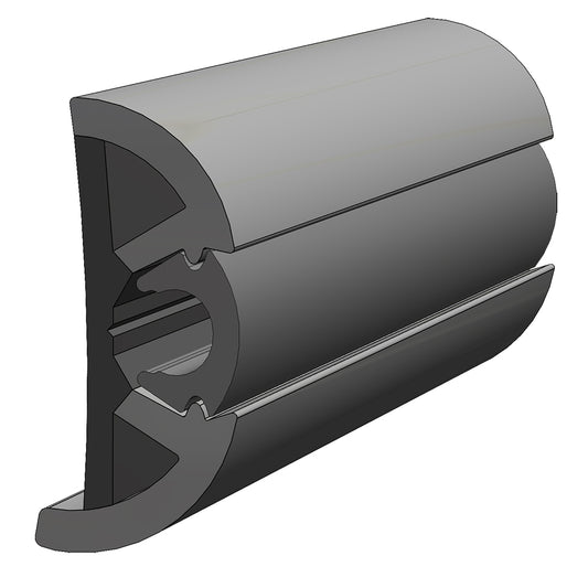 TACO SuproFlex Rub Rail Kit Gray w/Gray Insert - 2"H x 1.2"W x 80L
