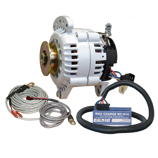 Balmar Alternator 100 AMP Kit 12V 3.15" Dual Foot Saddle Single Vee Pulley Regulator  Temp Sensor