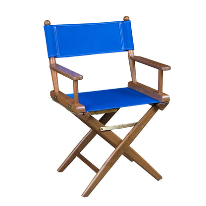 Whitecap Directors Chair w/Blue Seat Covers - Teak