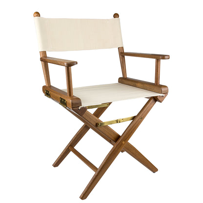 Whitecap Directors Chair w/Natural Seat Covers - Teak