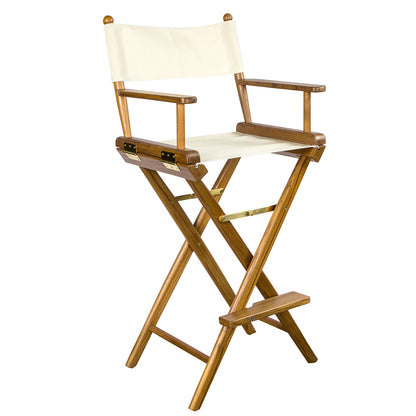 Whitecap Captains Chair w/Natural Seat Covers - Teak