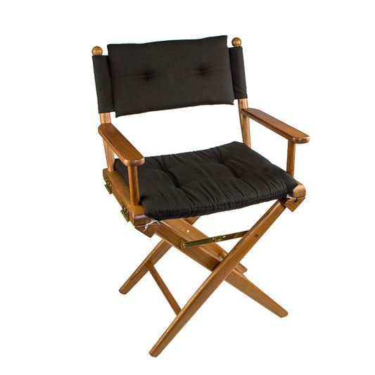 Whitecap Directors Chair w/Black Cushion - Teak