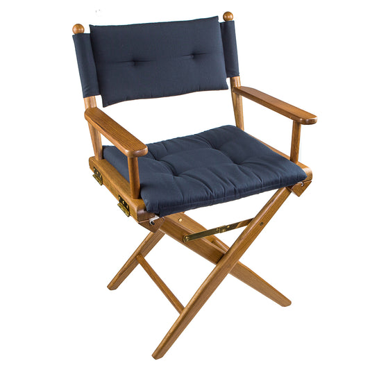 Whitecap Directors Chair w/Navy Cushion - Teak