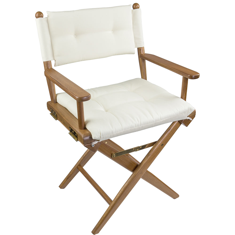 Whitecap Directors Chair w/Cream Cushion - Teak