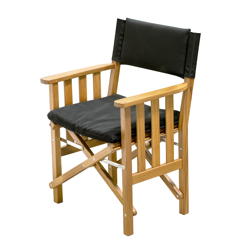 Whitecap Directors Chair II w/Black Cushion - Teak