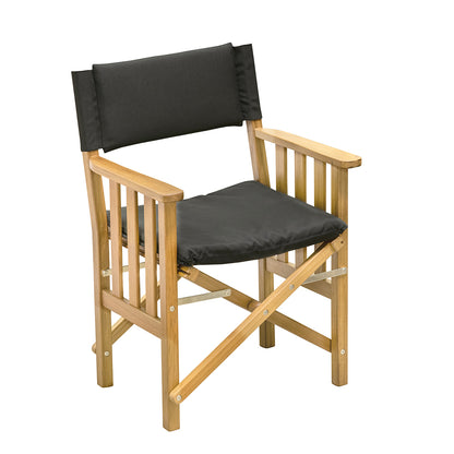 Whitecap Directors Chair II w/Black Cushion - Teak