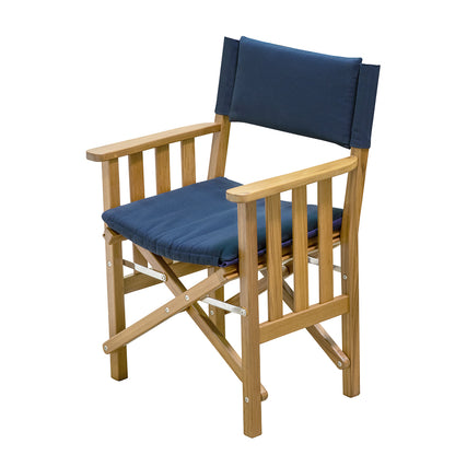 Whitecap Directors Chair II w/Navy Cushion - Teak