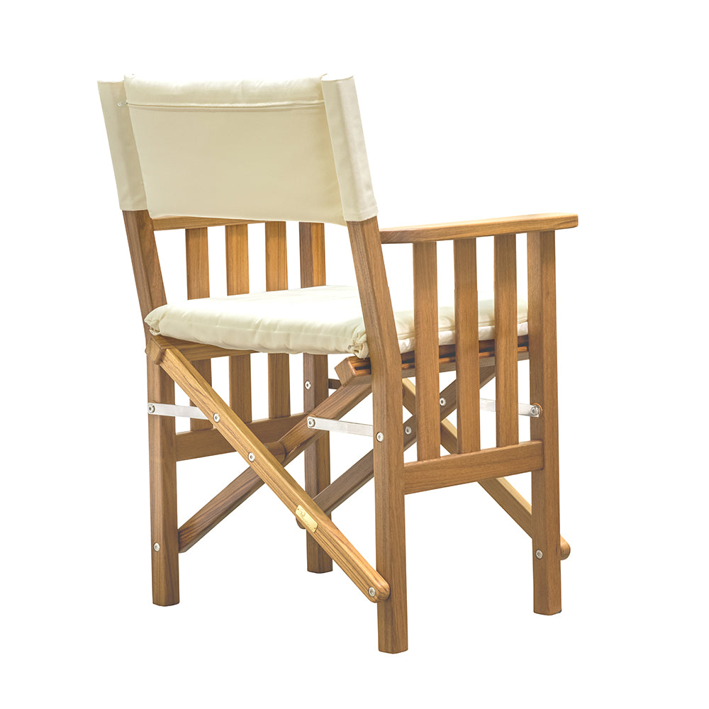 Whitecap Directors Chair II w/Cream Cushion - Teak